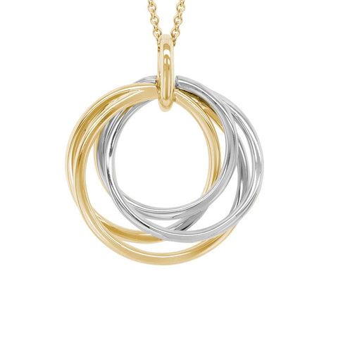 14k Two Tone Circle Pendant