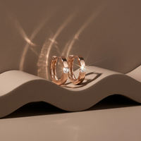 10k Canadian Gold Diamond Huggie Earrings | 0.12ct | Yellow, White & Rose | Whistler Keepsake