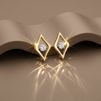 10k Canadian Gold Diamond Marquise Dancing Diamond Stud Earrings | 0.04ct | Whistler Keepsake
