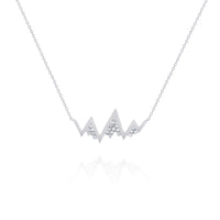 14k White Gold Diamond Snow Capped Mountain Pendant | Whistler Inspired Jewelry