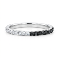 10k White Gold Black & White Diamond Stacker Ring | 0.10ct | Whistler Keepsake