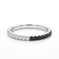 10k White Gold Black & White Diamond Stacker Ring | 0.10ct | Whistler Keepsake