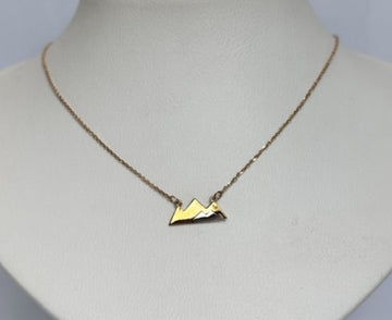 10K Yellow Gold Whistler Mountain Pendant Necklace on cable chain