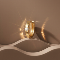 10k Canadian Gold Diamond Huggie Earrings | 0.12ct | Yellow, White & Rose | Whistler Keepsake