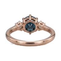 14K Rose Gold Montana Teal Sapphire & Canadian Diamond Ring