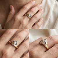 14k Yellow & White Gold Canadian Diamond Mountain Buckle Ring | 0.15ct | Whistler Keepsake