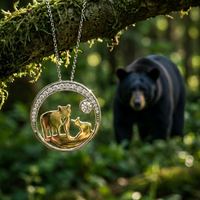 14k Canadian Gold Diamond Jeanie Bear Pendant — 25th Anniversary