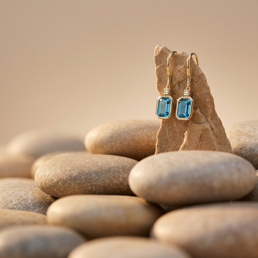 14k Yellow Gold London Blue Topaz & Diamond Drop Earrings | 2.44cttw | Whistler Keepsake