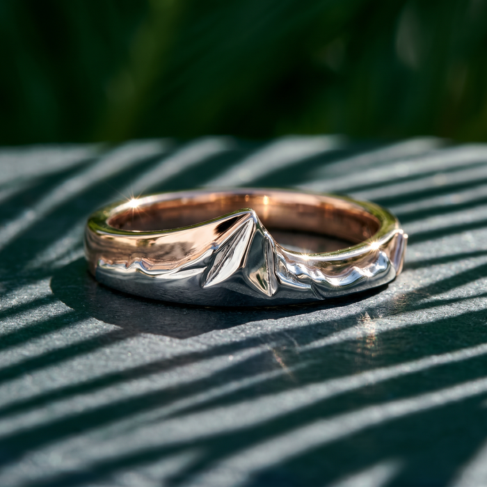 14k Rose & White Gold Canadian Diamond Whistler Mountain Ring | Whistler Keepsake