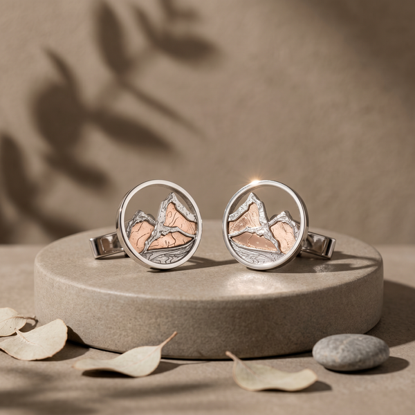Sterling Silver Whistler Mountain Cufflinks