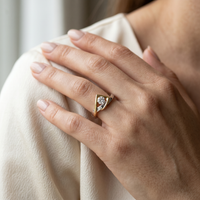 Canadian Diamond Mountain Ring | 0.15ct | Whistler Keepsake | 14k White & Yellow Gold