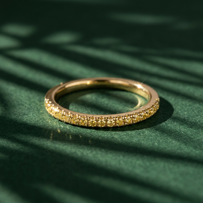 10k Yellow Diamond Wedding Band | Whistler Keepsake