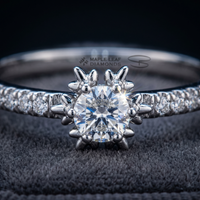 14k White Gold Canadian Diamond Snowflake Stacker Ring | 0.25cttw | Whistler Winter Keepsake