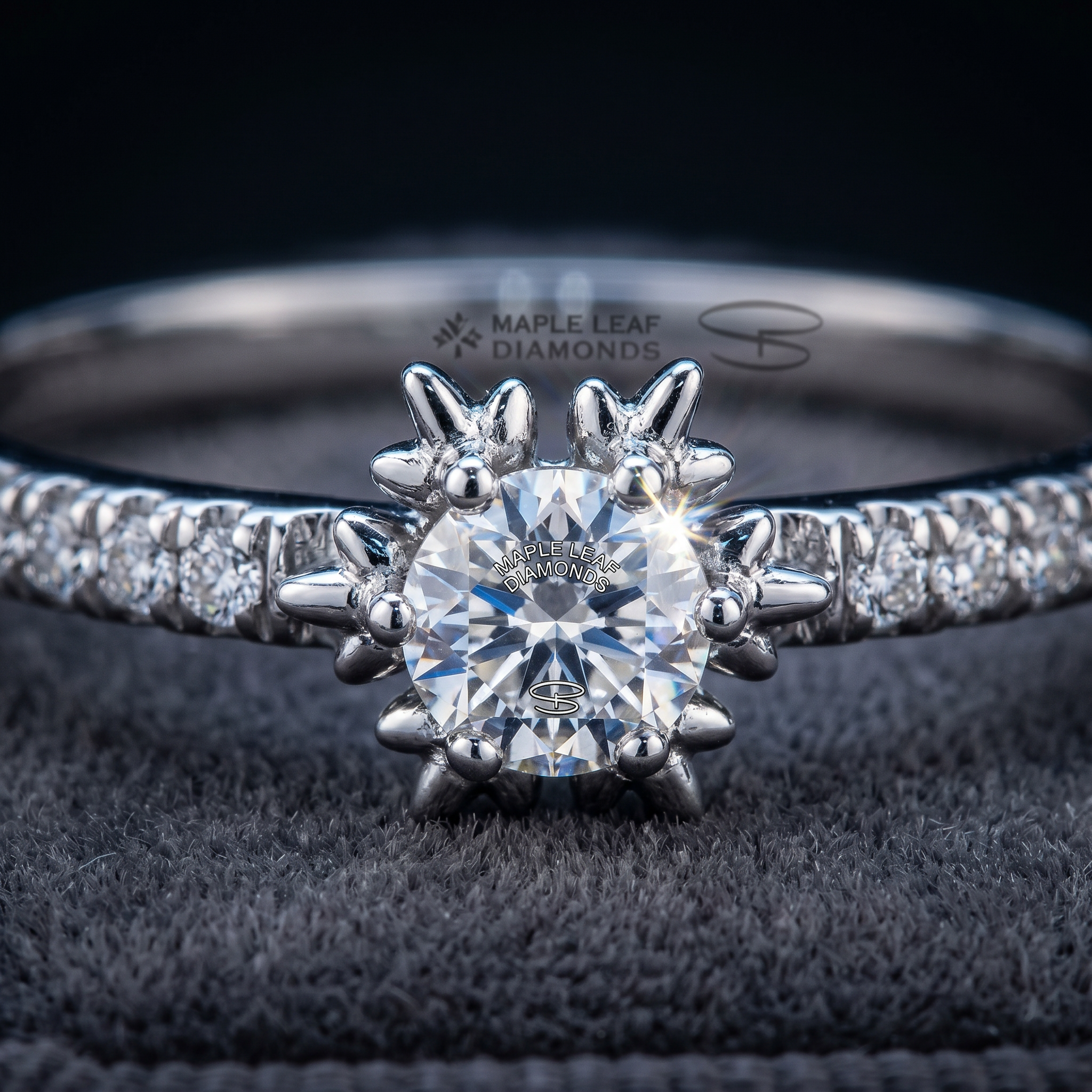 14k White Gold Canadian Diamond Snowflake Stacker Ring | 0.25cttw | Whistler Winter Keepsake