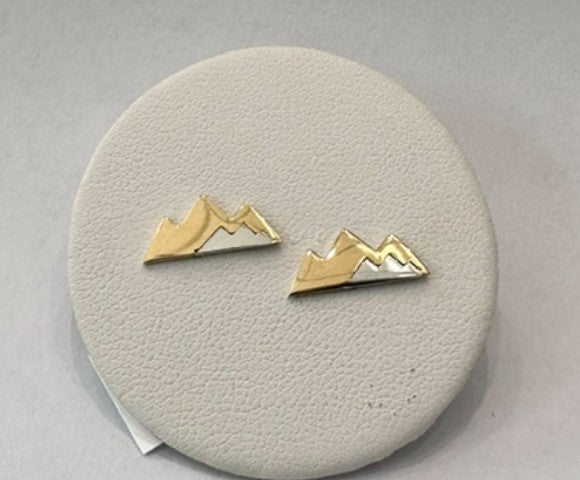 10K Yellow Gold Whistler Mountain Stud Earrings