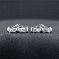 10k White Gold Diamond Bowtie Stud Earrings | 0.12ct | Whistler Keepsake