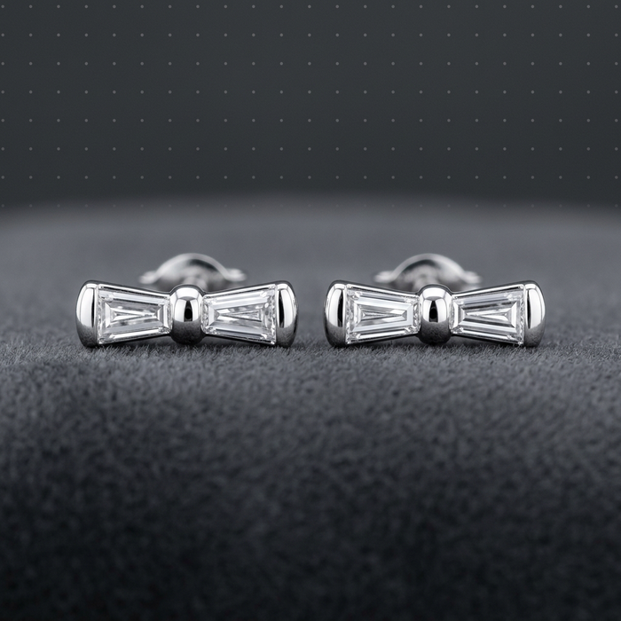 10k White Gold Diamond Bowtie Stud Earrings | 0.12ct | Whistler Keepsake