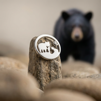 14k Canadian Gold Diamond Jeanie Bear Pendant | Small | Ethical Whistler Keepsake