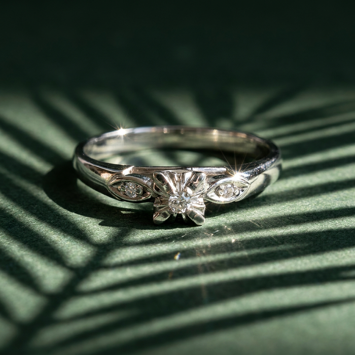 10k Gold Diamond 3 Across Engagement Ring | Whistler Bridal