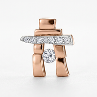 14k Rose Gold Canadian Diamond Inukshuk Pendant — 25th Anniversary