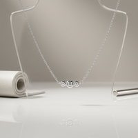 14k White Gold Diamond Three Across Pendant | 0.05ct | Whistler Keepsake