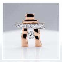 14k Rose Gold Canadian Diamond Inukshuk Pendant — 25th Anniversary