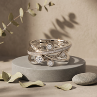 18k White Gold Canadian Diamond Criss-Cross Dinner Ring | 0.44cttw | Whistler Luxury Statement Ring
