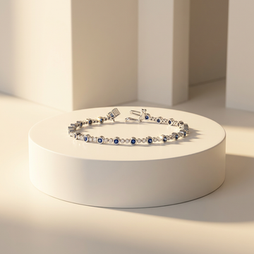 10k White Gold Diamond & Sapphire Bracelet | 0.33cttw | Whistler Keepsake