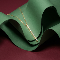 10k Yellow Gold Diamond Vertical Bar Pendant | 0.10ct | Whistler Keepsake