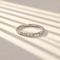 10k White Gold Diamond Antique Beaded Stacker Ring | 0.20ct | Whistler Keepsake