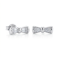 10k White Gold Diamond Bowtie Stud Earrings | 0.12ct | Whistler Keepsake
