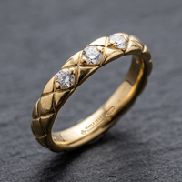 14k Yellow Gold Canadian Diamond Quilted Stacker Ring | 0.12ct | Whistler Keepsake