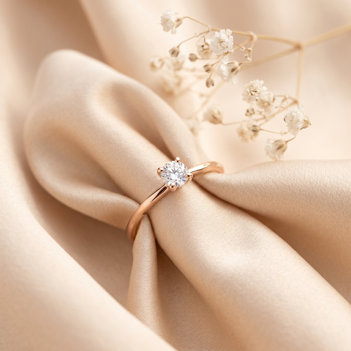 10k Rose Gold Canadian Diamond Solitaire Engagement Ring | 0.20ct | Whistler Bridal