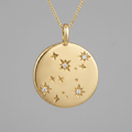 10k Yellow Gold Diamond Snowfall Disc Pendant | 0.01cttw | Whistler Winter Keepsake