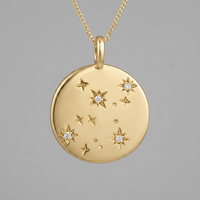 10k Yellow Gold Diamond Snowfall Disc Pendant | 0.01cttw | Whistler Winter Keepsake