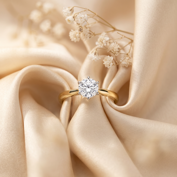 18k Yellow Gold Canadian Diamond 6 Claw Solitaire Engagement Ring | 0.30–0.50ct | Whistler Bridal