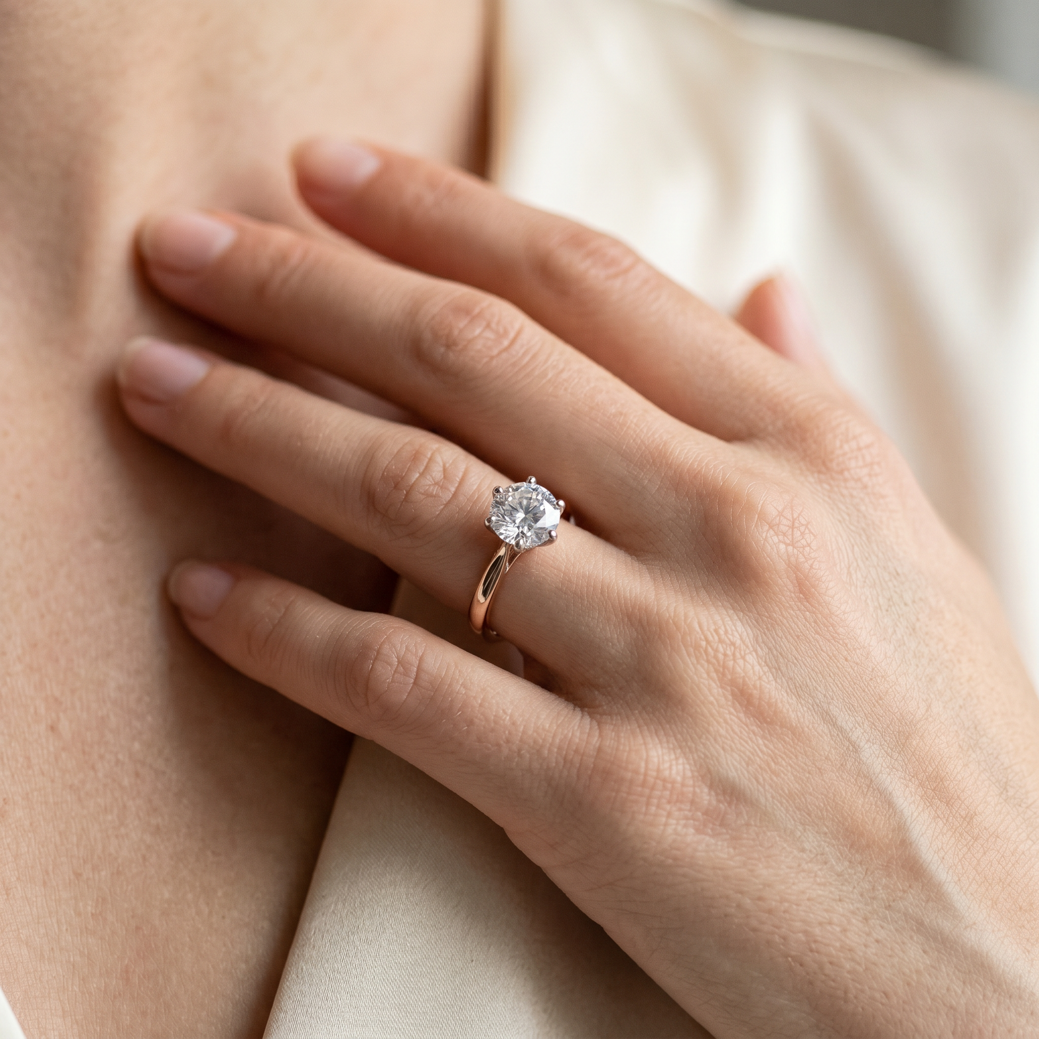 18k Rose Gold Canadian Diamond 6 Claw Solitaire Engagement Ring | 0.30–0.50ct | Whistler Bridal