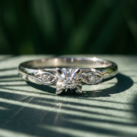10k Gold Diamond 3 Across Engagement Ring | Whistler Bridal