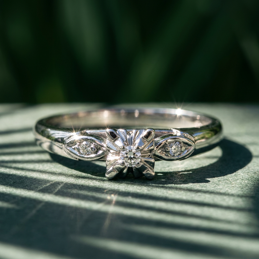 10k Gold Diamond 3 Across Engagement Ring | Whistler Bridal