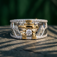 14k Canadian Gold Diamond Inukshuk Mountain Ring | 0.40cttw | Whistler Statement Ring