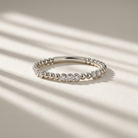 10k White Gold Diamond Antique Beaded Stacker Ring | 0.20ct | Whistler Keepsake