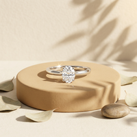 18k White Gold Canadian Diamond Oval Solitaire Engagement Ring | 0.30–0.50ct | Whistler Bridal
