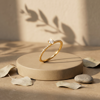 10k Yellow Gold Canadian Diamond Halo Solitaire Engagement Ring | 0.19ct | Whistler Bridal