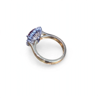 18k Pear Ruby and Diamond Halo Dinner Ring