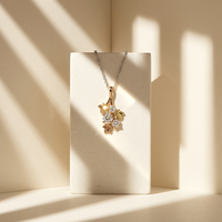 14k Canadian Gold Diamond Maple Leaf Branch Pendant