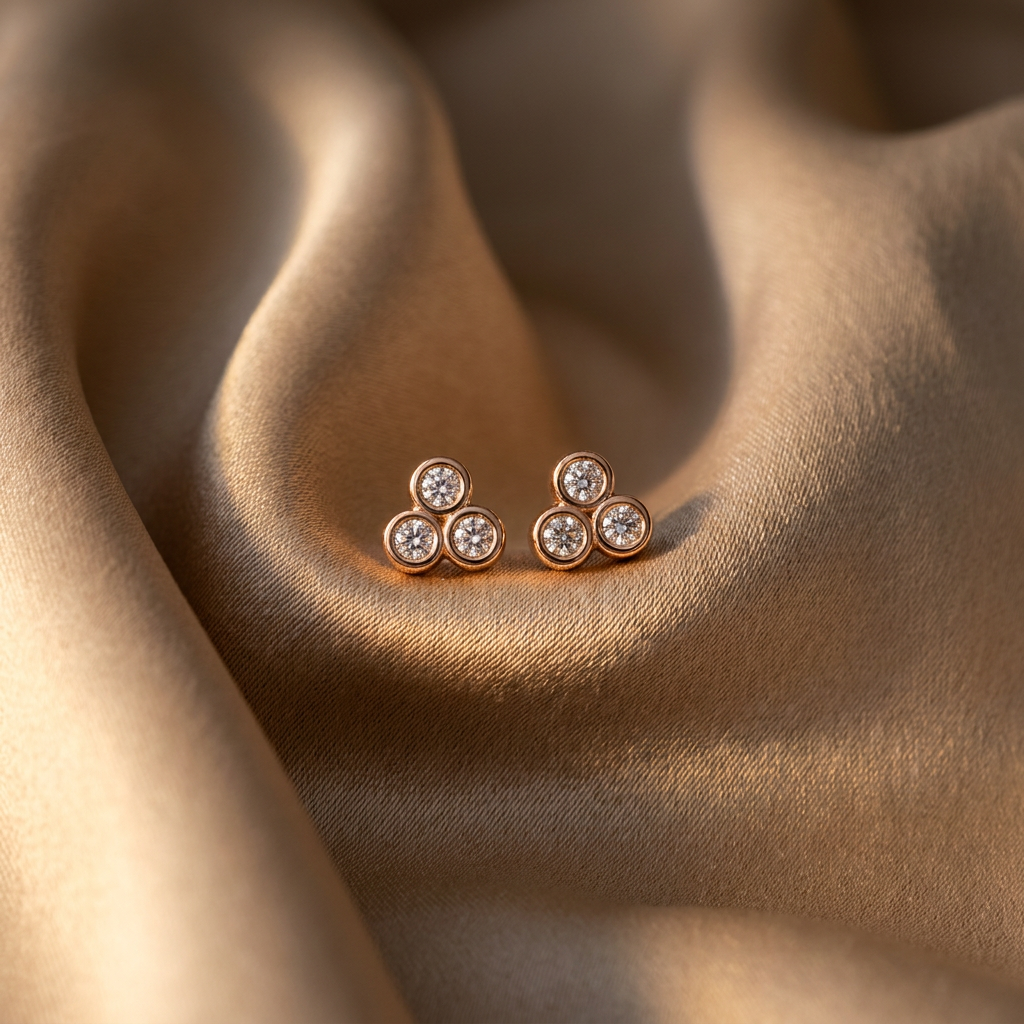 10k Rose Gold Diamond Cluster Stud Earrings | 0.20ct | Whistler Keepsake