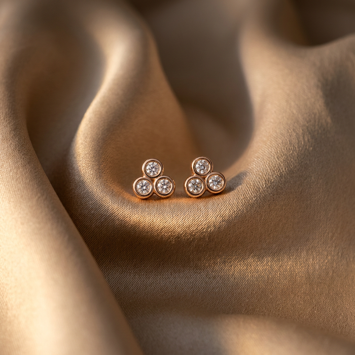 10k Rose Gold Diamond Cluster Stud Earrings | 0.20ct | Whistler Keepsake