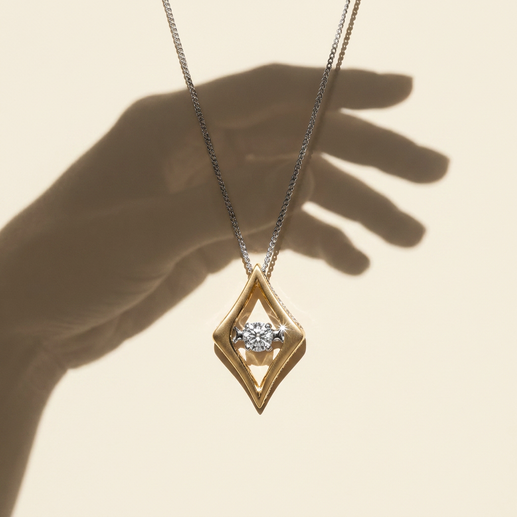 10k Yellow Gold Canadian Diamond Marquise Dancing Pendant | 0.02ct | Whistler Keepsake