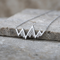 14k White Gold Diamond Snow Capped Mountain Pendant | Whistler Inspired Jewelry