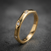 10k Yellow Gold Diamond Octagon Stacker Ring | 0.02ct | Whistler Keepsake